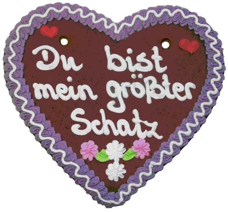 Lebkuchenherzen Spruch exklusiv 50 x 48 cm