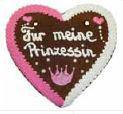 Lebkuchenherz Spruch Prinzessin 36 x 34 cm